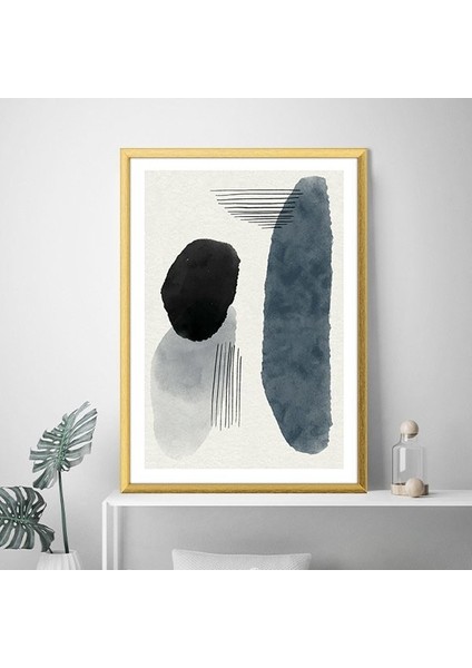 Siyah - Gri Geometrik Desenler 3 Çerçeve ve Poster - SO1081 indirimleri