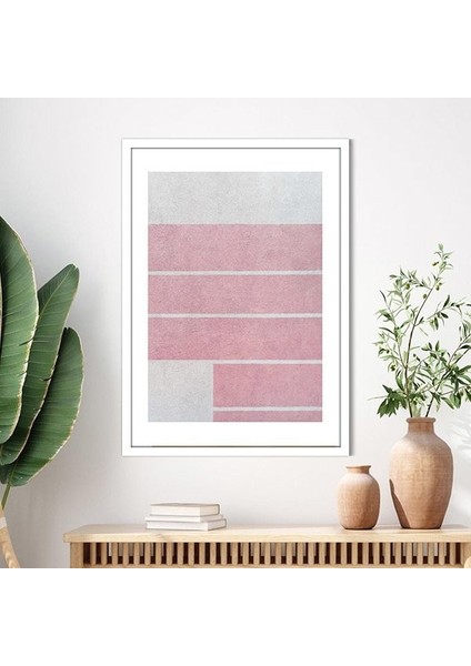 Pembe - Beyaz Duvar 1 Çerçeve ve Poster - SO1149