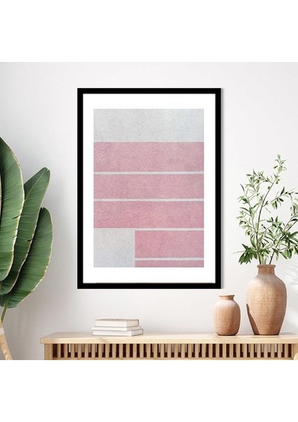Pembe - Beyaz Duvar 1 Çerçeve ve Poster - SO1149
