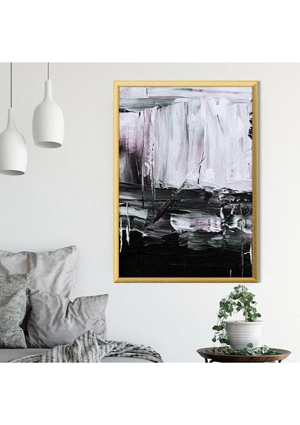 Gri - Mor Yağlı Boya Dokulu 2 Çerçeve ve Poster - SO1103 fırsatları