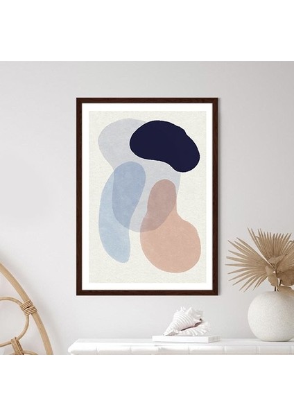 Mavi - Bej Geometrik Desenler 1 Çerçeve ve Poster - SO1073 fırsatları