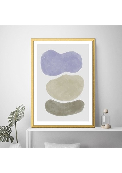 Soluk Tonlar Soyut 4 Çerçeve ve Poster - SO1143