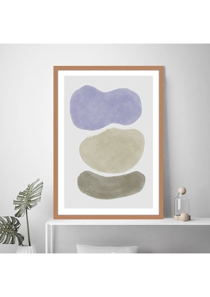 Soluk Tonlar Soyut 4 Çerçeve ve Poster - SO1143