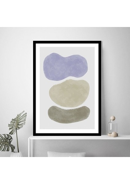 Soluk Tonlar Soyut 4 Çerçeve ve Poster - SO1143