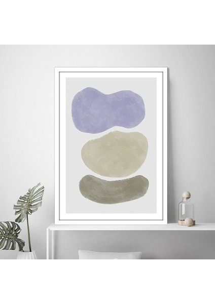 Soluk Tonlar Soyut 4 Çerçeve ve Poster - SO1143