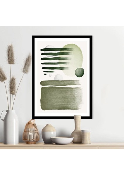 Sulu Boya Temalı Yeşil Tonlar 6 Çerçeve ve Poster - IL1075 fırsatları