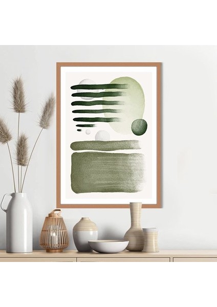 Sulu Boya Temalı Yeşil Tonlar 6 Çerçeve ve Poster - IL1075 indirimleri