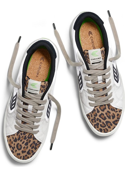 Beyaz - Çok Renkli Kadın Lifestyle Ayakkabı 411301W85W - Salvas Leather Leopard modelleri