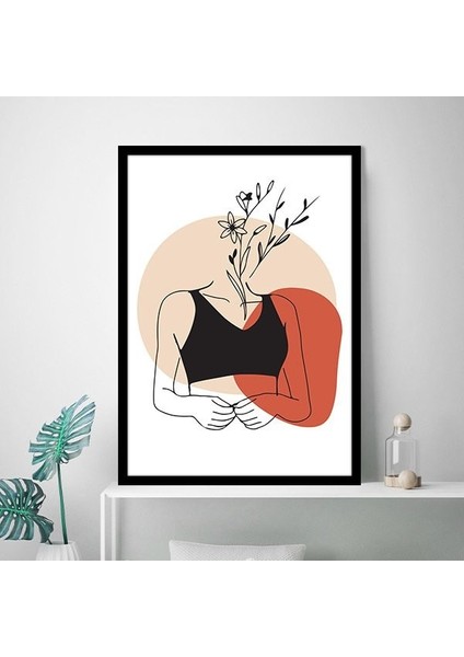 Çiçek ve Kadın 4 Çerçeve ve Poster - MD1039