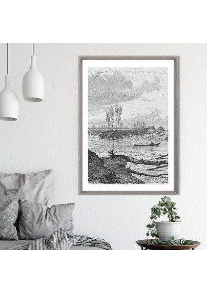 Karakalem Nehir 2 Çerçeve ve Poster - SNT1029