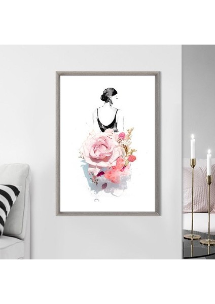Çiçekli Etekli Kadın 1 Çerçeve ve Poster - MD1057