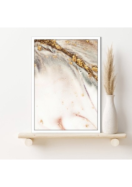 Gold Detaylı Soyut 6 Çerçeve ve Poster - SO1098