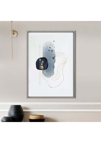 Mavi - Gold Geometrik Desenler 1 Çerçeve ve Poster - SO1113