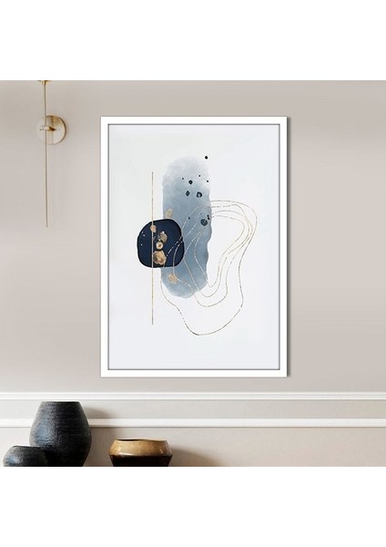 Mavi - Gold Geometrik Desenler 1 Çerçeve ve Poster - SO1113