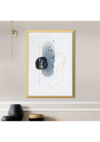Mavi - Gold Geometrik Desenler 1 Çerçeve ve Poster - SO1113