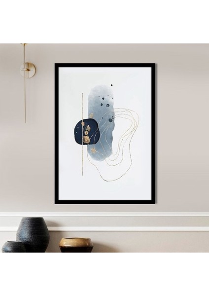 Mavi - Gold Geometrik Desenler 1 Çerçeve ve Poster - SO1113