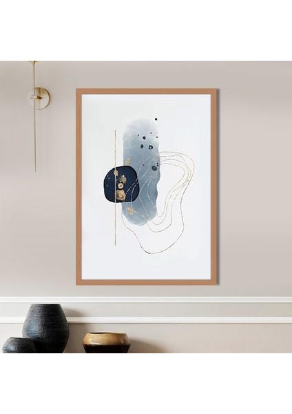 Mavi - Gold Geometrik Desenler 1 Çerçeve ve Poster - SO1113