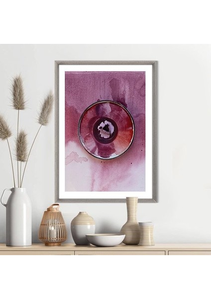 Pembe - Mor Sulu Boya 1 Çerçeve ve Poster - SNT1053