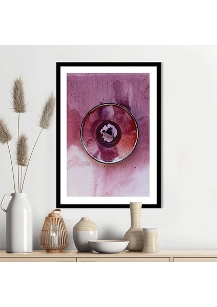 Pembe - Mor Sulu Boya 1 Çerçeve ve Poster - SNT1053