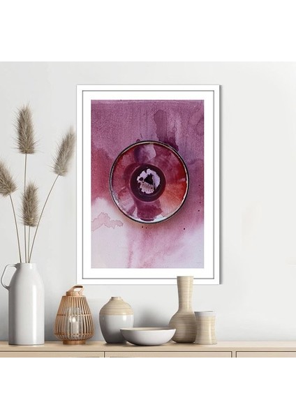Pembe - Mor Sulu Boya 1 Çerçeve ve Poster - SNT1053