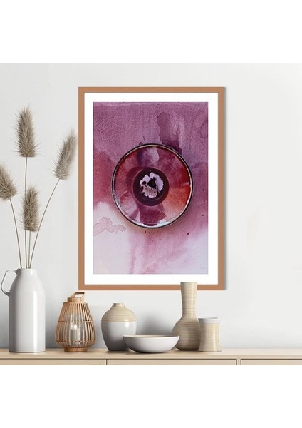 Pembe - Mor Sulu Boya 1 Çerçeve ve Poster - SNT1053