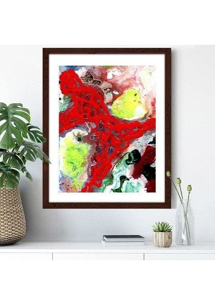 Bordo Yağlı Boya 3 Çerçeve ve Poster - SO1036