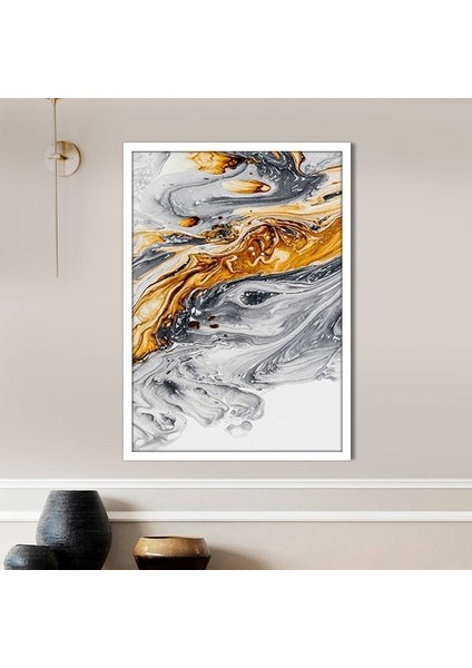 Turuncu - Gri Soyut 2 Çerçeve ve Poster - SO1091 fiyatları