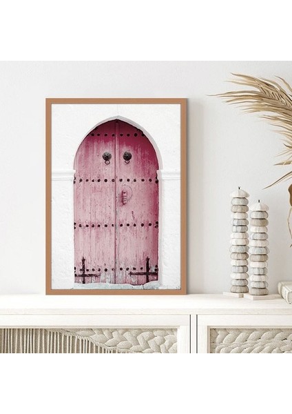 Pembe Ahşap Kapı 1 Çerçeve ve Poster - M1072 indirimleri