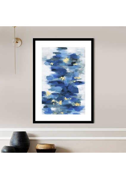 Mavi - Gold Geometrik Desenler 6 Çerçeve ve Poster - SO1118 fiyatları