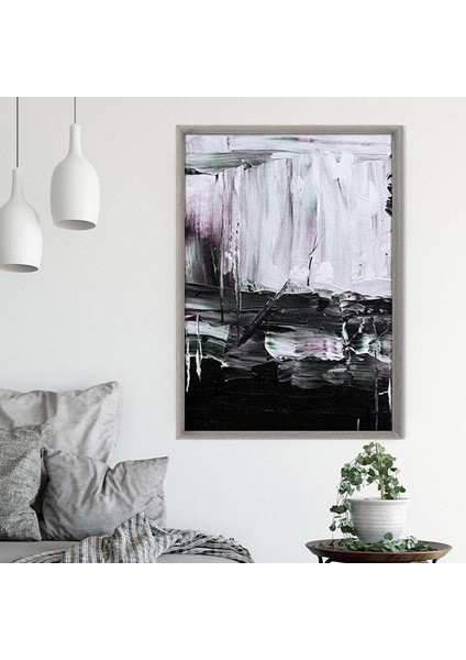 Gri - Mor Yağlı Boya Dokulu 2 Çerçeve ve Poster - SO1103