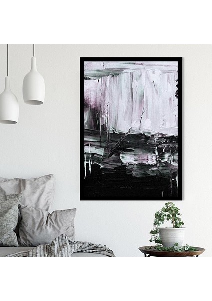 Gri - Mor Yağlı Boya Dokulu 2 Çerçeve ve Poster - SO1103