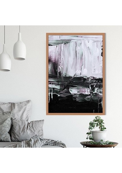 Gri - Mor Yağlı Boya Dokulu 2 Çerçeve ve Poster - SO1103