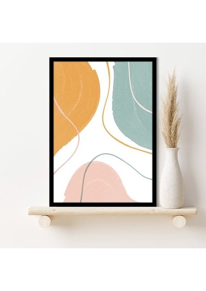 Turuncu - Pembe - Yeşil Soyut Desenler 1 Çerçeve ve Poster - SO1135 fırsatları