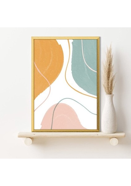 Turuncu - Pembe - Yeşil Soyut Desenler 1 Çerçeve ve Poster - SO1135 indirimleri