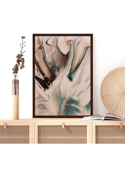 Kahverengi - Yeşil Detaylı 3 Çerçeve ve Poster - SO1106