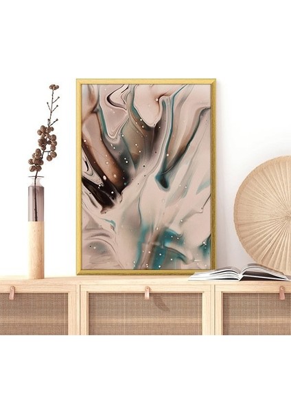 Kahverengi - Yeşil Detaylı 3 Çerçeve ve Poster - SO1106 modelleri