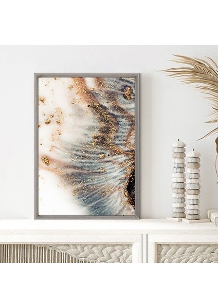 Gold Detaylı Soyut 1 Çerçeve ve Poster - SO1093