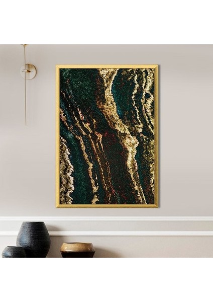 Gold Detaylı Mermer Desen 4 Çerçeve ve Poster - SO1087