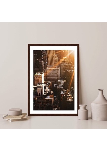 Gün Batımı Binalar 3 Çerçeve ve Poster - M1039