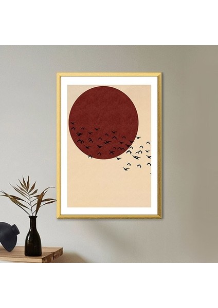 Kızıl Güneş ve Kuşlar 1 Çerçeve ve Poster - IL1046