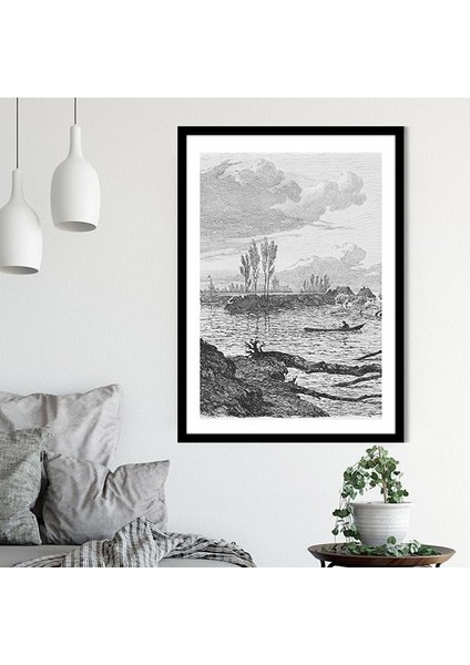 Karakalem Nehir 2 Çerçeve ve Poster - SNT1029