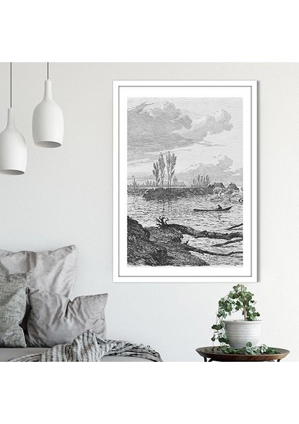 Karakalem Nehir 2 Çerçeve ve Poster - SNT1029 modelleri