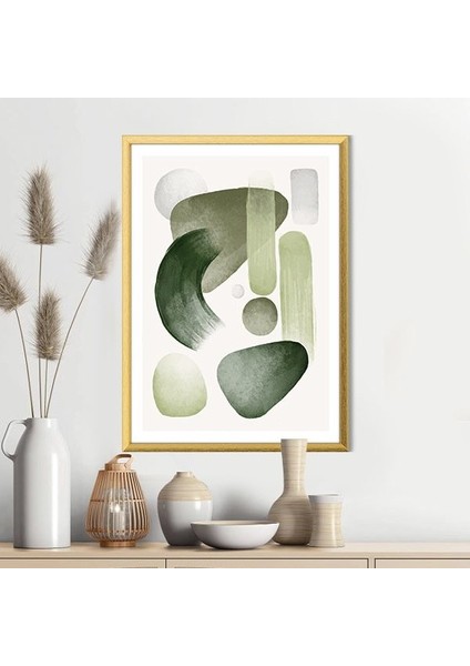Sulu Boya Temalı Yeşil Tonlar 7 Çerçeve ve Poster - IL1074 fiyatları