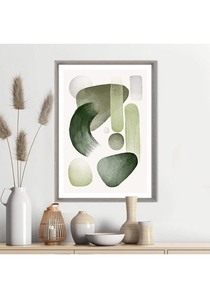 Sulu Boya Temalı Yeşil Tonlar 7 Çerçeve ve Poster - IL1074 modelleri