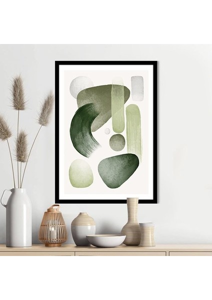 Sulu Boya Temalı Yeşil Tonlar 7 Çerçeve ve Poster - IL1074 fırsatları