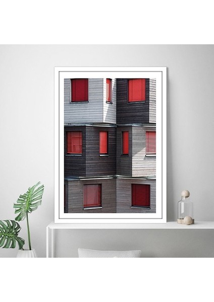 Kırmızı Pencere Detayları 1 Çerçeve ve Poster - M1054
