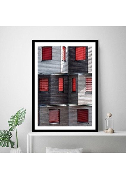 Kırmızı Pencere Detayları 1 Çerçeve ve Poster - M1054