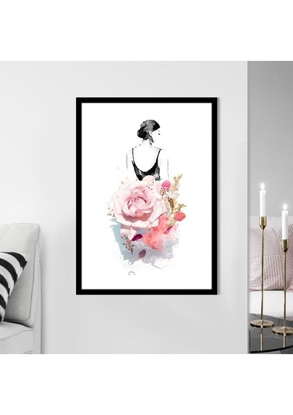 Çiçekli Etekli Kadın 1 Çerçeve ve Poster - MD1057