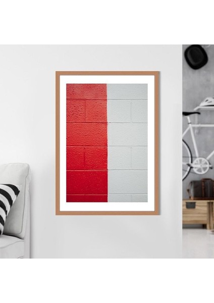Kırmızı - Beyaz Duvar 2 Çerçeve ve Poster - SO1148