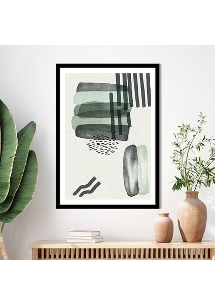 Sulu Boya Temalı Yeşil Tonlar 3 Çerçeve ve Poster - C1239 fiyatları